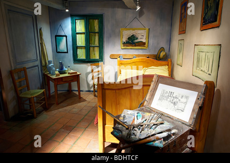 Erholung von Van Goghs Schlafzimmer, Chambre de Vincent Museum, Arles, Provence-Alpes-Cote d ' Azur, Frankreich Stockfoto