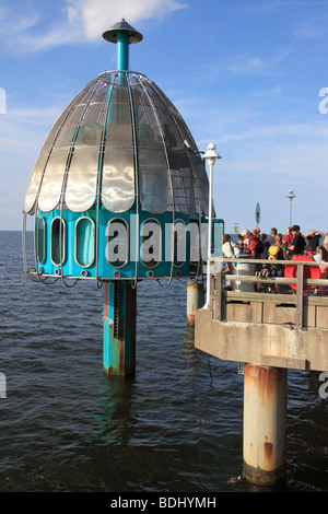 Tauchen Hütte am Zinnowitz Pier, Insel Usedom, Western Pomerania, Deutschland, Europa. Foto: Willy Matheisl Stockfoto