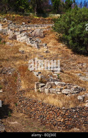 Leontinoi, griechischen Mauern - Sizilien Stockfoto