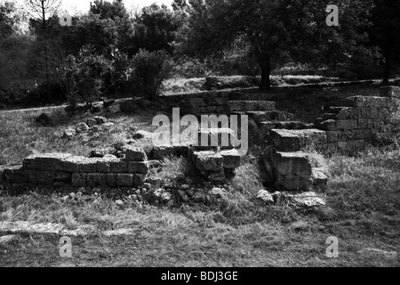 Leontinoi, griechischen Mauern - Sizilien Stockfoto