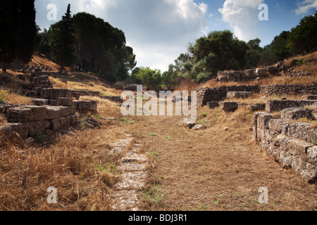 Leontinoi, griechischen Mauern - Sizilien Stockfoto