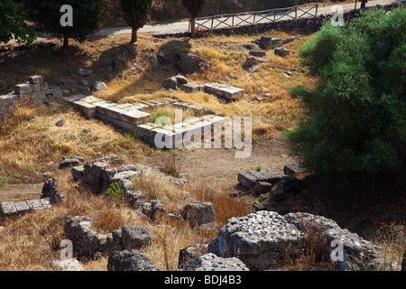 Leontinoi, griechischen Mauern - Sizilien Stockfoto