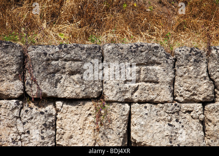 Leontinoi, griechischen Mauern - Sizilien Stockfoto