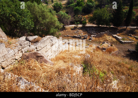 Leontinoi, griechischen Mauern - Sizilien Stockfoto