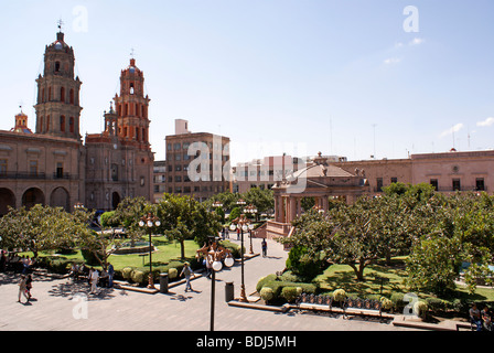 Die Plaza de Armas, dem Hauptplatz der Stadt San Luis Potosi, Mexiko Stockfoto