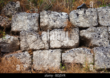 Leontinoi, griechischen Mauern - Sizilien Stockfoto