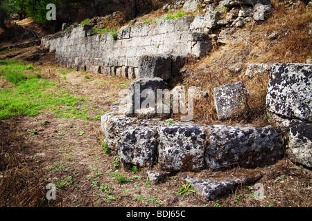 Leontinoi, griechischen Mauern - Sizilien Stockfoto