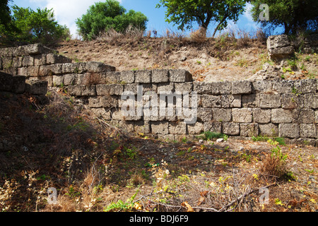 Leontinoi, griechischen Mauern - Sizilien Stockfoto