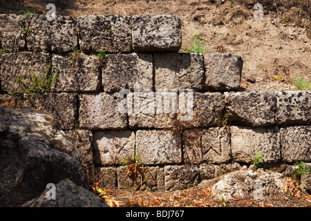 Leontinoi griechischen Mauern - Sizilien Stockfoto