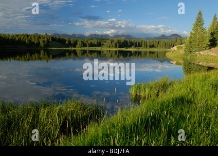 Abend-Reflexionen an Andreas See in Colorado Rocky Mountains Stockfoto