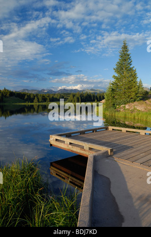 Abend-Reflexionen an Andreas See in Colorado Rocky Mountains Stockfoto