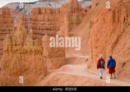 Wanderer auf dem Navajo Loop Trail, Bryce-Canyon-Nationalpark, Utah Stockfoto