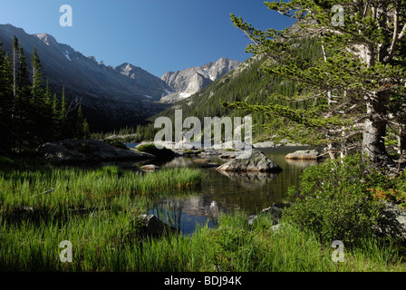 Mühlen-See in Colorado Rocky Mountains Stockfoto