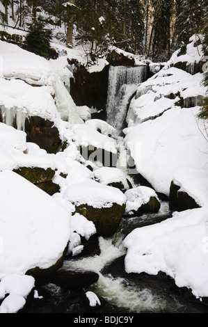 Triberger Wasserfälle im Winter, Schwarzwald, Baden-Württemberg, Deutschland Stockfoto