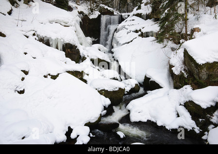 Triberger Wasserfälle im Winter, Schwarzwald, Baden-Württemberg, Deutschland Stockfoto