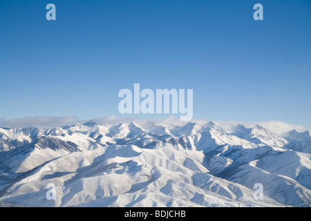 Ansicht der Sägezahn reichen von Mount Baldy, Sun Valley Resort, Idaho, USA Stockfoto