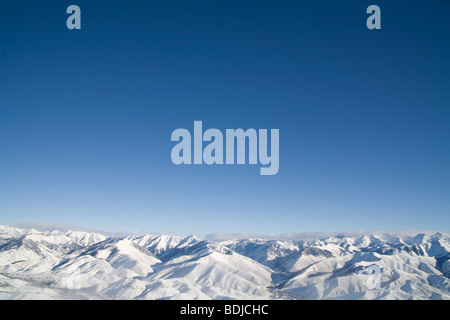 Ansicht der Sägezahn reichen von Mount Baldy, Sun Valley Resort, Idaho, USA Stockfoto