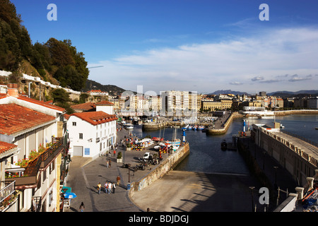 Übersicht der Fischereihafen, San Sebastian, Spanien Stockfoto