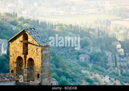 Kirche-Kirchturm, Cortona, Provinz Arezzo, Toskana, Italien Stockfoto