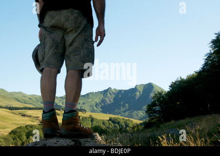 Walker im Massif du Sancy, Auvergne, Frankreich. Stockfoto