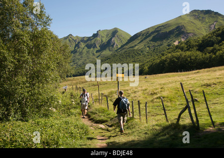 Wanderer im massiv der Sancy. Auvergne.France. Stockfoto