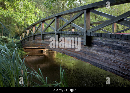 Holzbrücke in Jericho Park, Vancouver, Britisch-Kolumbien, Kanada Stockfoto