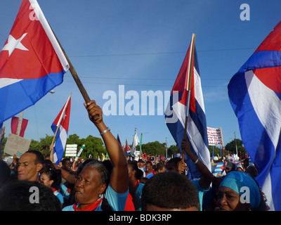 Tag der internationalen Arbeiter März, Havanna, Kuba. 1. Mai 2009 Stockfoto