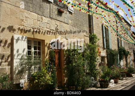 Die Bastide Beaumont du Perigord während der Sommer-felibree Stockfoto