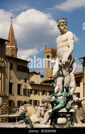 Brunnen von Neptue, Piazza della Signoria, Florenz, Italien Stockfoto