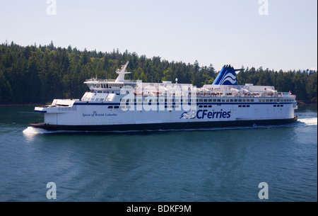 BC Fähren laufen zwischen Tsawwassen und Swartz Bay auf Vancouver Island, British Columbia, Kanada. Stockfoto