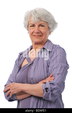 Aktive ältere Dame Badeanzug tragen Stockfoto