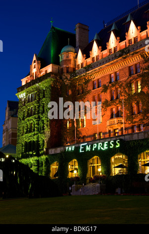 Das historische Empress Hotel befindet sich am Inner Harbour, Victoria, Vancouver Island, British Columbia, Kanada. Stockfoto