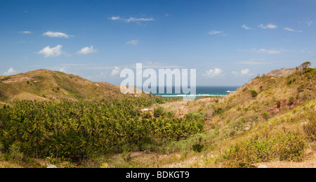 Indonesien, Lombok, Serenting, Küstenlandschaft, Panorama Stockfoto