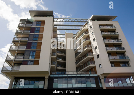 Moderne Apartments mit Blick auf Regents Canal, in der Nähe von Mile End Park London Stockfoto