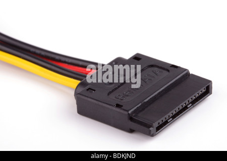 Nahaufnahme eines seriellen ATA Kabel Anschluss Stockfoto