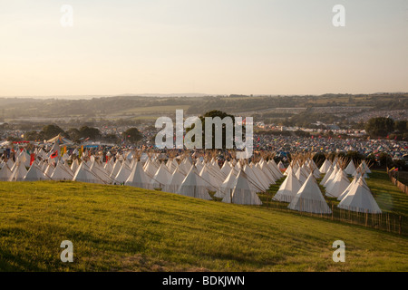 Das Tipi Field beim Glastonbury Festival 2009 Stockfoto