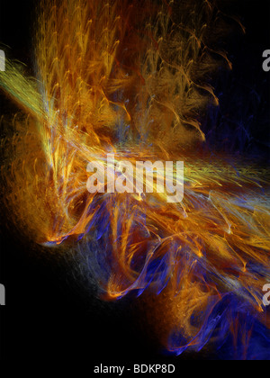 Computergenerierte Bild ein Fraktal Flammen. Fraktale Flammen sind Mitglied der iterierten Funktion System-Klasse von Fraktalen Stockfoto