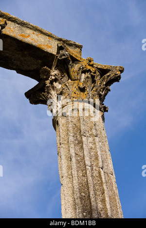 Nahaufnahme eines römischen Tempel der Diana in Evora in Alentejo Portugal Stockfoto