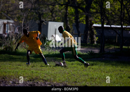 Lokalen Fußballspiel, Hout Bay, Südafrika Stockfoto