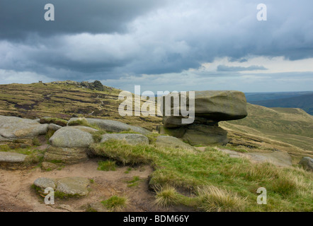 Die Noe-Hocker auf Kinder Scout, in der Nähe von Edale, Peak National Park, Derbyshire, England UK Stockfoto