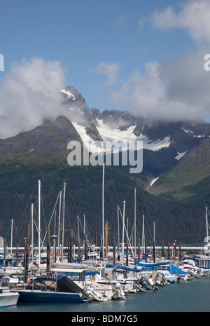 Seward, Alaska - der kleine Bootshafen am Resurrection Bay. Stockfoto