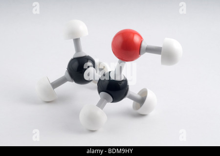 Ethanol (Ethylalkohol) molekulare 3D-Modell. Stockfoto