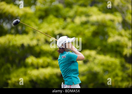 Eun-Hee Ji von Südkorea in Aktion während der LGPA Golf Turnier HSBC Women Champions in Tanah Merah Country Club Singa Stockfoto