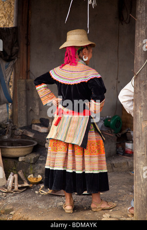 Flower Hmong-Stamm von Nord-Vietnam Stockfoto