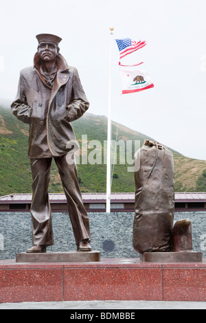 Lone Sailor Statue an der Golden Gate Bridge, San Francisco, USA Stockfoto