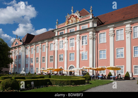 Wasser-Treppe mit Zypressen, Insel Mainau, Bodensee, Landkreis Konstanz, Baden-Württemberg, Deutschland, Europa Stockfoto