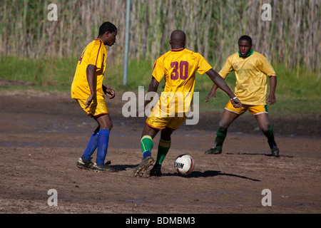 Lokalen Fußballspiel, Hout Bay, Südafrika Stockfoto