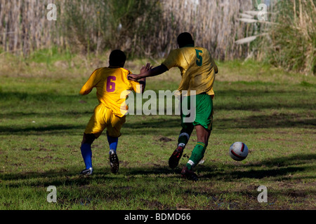 Lokalen Fußballspiel, Hout Bay, Südafrika Stockfoto