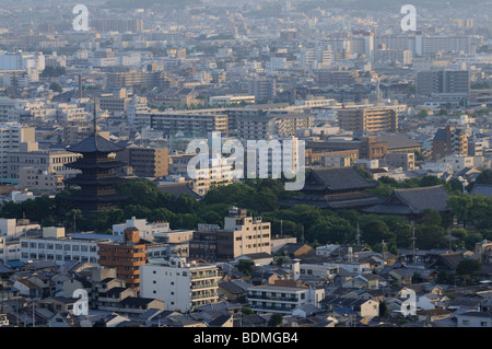 To-Ji Tempel und Pagoden. Blick von Kyoto Tower. Minami-Ku. Kyoto. Kansai. Japan Stockfoto