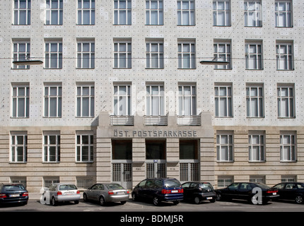 Wien, Postsparkasse, 1904-1912 von Otto Wagner, Rückfront Nach Westen Stockfoto